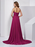 A-Line/Princess Beading Sweetheart Sleeveless Long Chiffon Dresses TPP0003421