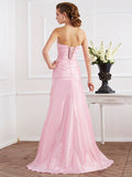 Trumpet/Mermaid Strapless Sleeveless Beading Long Taffeta Dresses TPP0004018