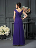 A-Line/Princess V-neck Beading Sleeveless Long Chiffon Mother of the Bride Dresses TPP0007212