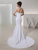 Trumpet/Mermaid Beading Sweetheart Sleeveless Long Taffeta Wedding Dresses TPP0006960