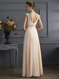 A-Line/Princess Straps Sleeveless Long Beading Chiffon Dresses TPP0002818