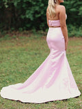 A-Line/Princess Sleeveless Off-the-Shoulder Floor-Length Sash/Ribbon/Belt Satin Dresses