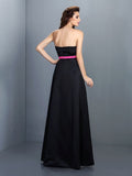 A-Line/Princess Strapless Sleeveless Long Satin Bridesmaid Dresses TPP0005848