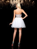 A-Line/Princess Sweetheart Beading Sleeveless Short Net Cocktail Dresses TPP0008575