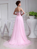 A-Line/Princess Beading Sleeveless Elastic Woven Satin Tulle Dresses TPP0009204