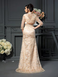 A-Line/Princess V-neck Lace Sleeveless Long Elastic Woven Satin Mother of the Bride Dresses TPP0007061