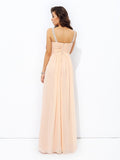 A-line/Princess Spaghetti Straps Beading Sleeveless Long Chiffon Dresses TPP0003415