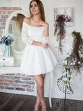 A-Line/Princess Ruffles Off-the-Shoulder Lace 3/4 Sleeves Short/Mini Dresses TPP0008394