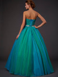 Ball Gown Sweetheart Sleeveless Long Beading Organza Quinceanera Dresses TPP0009092