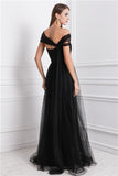 A-Line/Princess Bateau Sleeveless Ruffles Long Net Dresses TPP0009131