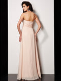 A-Line/Princess Halter Sleeveless Pleats Long Chiffon Dresses TPP0003991