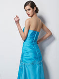 A-Line/Princess Sweetheart Sleeveless Applique Long Taffeta Mother of the Bride Dresses TPP0007451