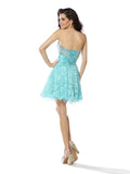 A-Line/Princess Sweetheart Ruffles Sleeveless Short Satin Cocktail Dresses TPP0008950