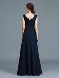 A-Line/Princess V-neck Ruffles Floor-Length Chiffon Sleeveless Mother of the Bride Dresses TPP0007258