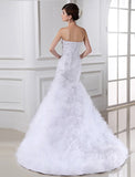 Trumpet/Mermaid Beading Sleeveless Tulle Long Wedding Dresses TPP0006984