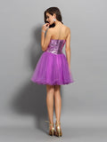 A-Line/Princess Sweetheart Beading Sleeveless Short Satin Cocktail Dresses TPP0008969