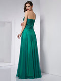 A-Line/Princess One-Shoulder Sleeveless Long Chiffon Dresses TPP0003411