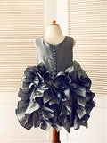 Ball Gown Sleeveless Straps Ruffles Tea-Length Tulle Flower Girl Dresses TPP0007731