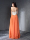 A-Line/Princess Beading Sweetheart Sleeveless Long Chiffon Dresses TPP0003849