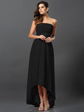 A-Line/Princess Strapless Sleeveless High Low Chiffon Bridesmaid Dresses TPP0005340