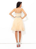 A-Line/Princess Sweetheart Beading Sleeveless Short Satin Cocktail Dresses TPP0008467