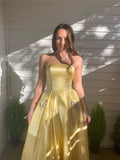 A-Line/Princess Sleeveless Beading Satin Strapless Sweep/Brush Train Dresses TPP0004608