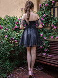 A-Line/Princess Off-the-Shoulder Sleeveless Short/Mini Chiffon Homecoming Dresses TPP0004719