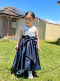 A-Line/Princess Taffeta Bowknot Scoop Sleeveless Tea-Length Flower Girl Dresses TPP0007474