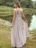 A-Line/Princess Chiffon Applique Sweetheart Sleeveless Floor-Length Bridesmaid Dresses TPP0004983