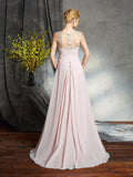 A-Line/Princess Bateau Applique Sleeveless Long Chiffon Mother of the Bride Dresses TPP0007443