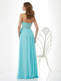 A-Line/Princess Beading Sweetheart Sleeveless Long Chiffon Dresses TPP0002438