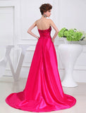 A-Line/Princess High Low Applique Strapless Sleeveless Taffeta Dresses TPP0004328