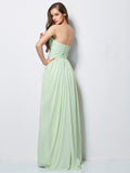 A-Line/Princess One-Shoulder Sleeveless Applique Long Chiffon Dresses TPP0004449