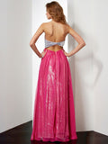 A-Line/Princess Sleeveless Beading Sweetheart Long Chiffon Dresses TPP0003583