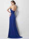 A-Line/Princess Halter Sleeveless Beading Long Chiffon Dresses TPP0004166