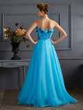 A-Line/Princess Strapless Sleeveless Long Chiffon Dresses TPP0003890