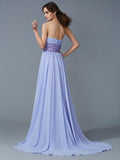 A-Line/Princess Strapless Sleeveless Beading Long Chiffon Dresses TPP0004323