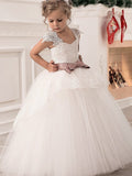 Ball Gown Straps Sleeveless Sash/Ribbon/Belt Tulle Floor-Length Flower Girl Dresses TPP0007553