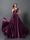 A-Line/Princess Pleats Sleeveless Long Silk like Satin Bridesmaid Dresses TPP0004905