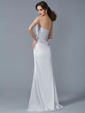 Trumpet/Mermaid Strapless Sleeveless Beading Long Elastic Woven Satin Dresses TPP0004130