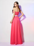 A-Line/Princess One-Shoulder Sleeveless Beading Long Chiffon Dresses TPP0004465