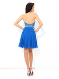 A-Line/Princess Halter Sleeveless Beading Short Chiffon Cocktail Dresses TPP0008654