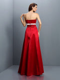 A-Line/Princess Strapless Sash/Ribbon/Belt Sleeveless Long Satin Bridesmaid Dresses TPP0005811