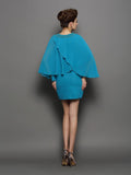 Sheath/Column Scoop Beading Long Sleeves Short Silk like Satin Mother of the Bride Dresses TPP0007434