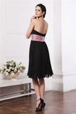 A-Line/Princess Strapless Sleeveless Sash Beading Short Chiffon Bridesmaid Dresses TPP0005849