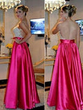 A-Line/Princess Sleeveless Sweetheart Floor-Length Applique Satin Dresses TPP0004319