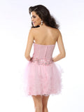 A-Line/Princess Sweetheart Ruffles Sleeveless Short Net Cocktail Dresses TPP0009038