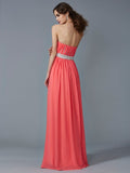 A-Line/Princess Strapless Sleeveless Beading Long Chiffon Dresses TPP0004220