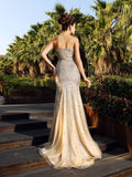 Trumpet/Mermaid Sweetheart Beading Sleeveless Long Satin Dresses TPP0002665