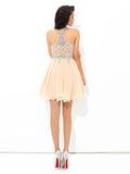 A-Line/Princess Straps Rhinestone Sleeveless Short Chiffon Cocktail Dresses TPP0008104